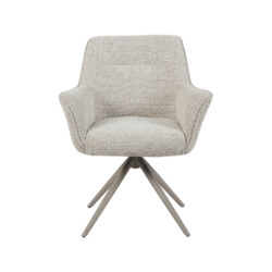 LABEL51 Eetkamerstoel Kimora - Naturel - Royal Boucle - Taupe Metalen Frame