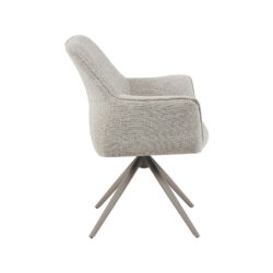 LABEL51 Eetkamerstoel Kimora - Naturel - Royal Boucle - Taupe Metalen Frame