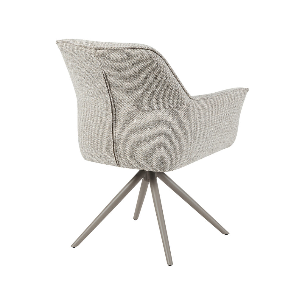 LABEL51 Eetkamerstoel Kimora - Naturel - Royal Boucle - Taupe Metalen Frame