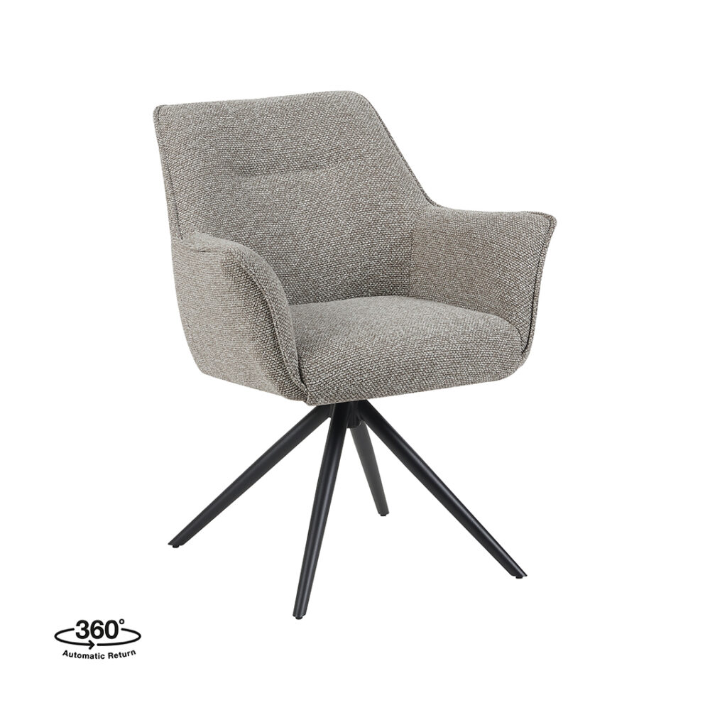 pro_96744_img_8814414 LABEL51 Eetkamerstoel Kimora - Mushroom - Royal Boucle - Zwart Metalen Frame