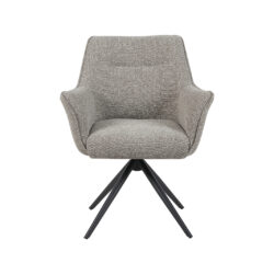 LABEL51 Eetkamerstoel Kimora - Mushroom - Royal Boucle - Zwart Metalen Frame