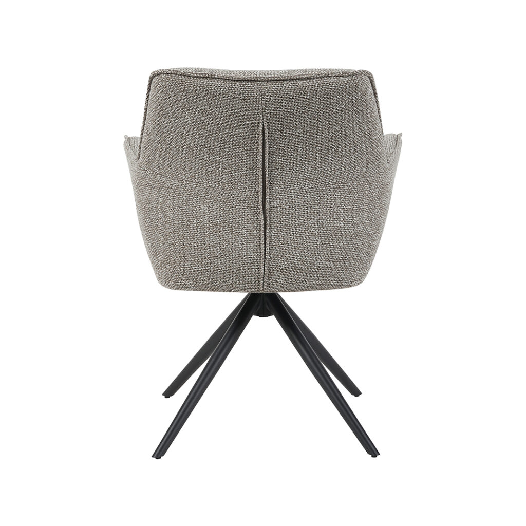 LABEL51 Eetkamerstoel Kimora - Mushroom - Royal Boucle - Zwart Metalen Frame