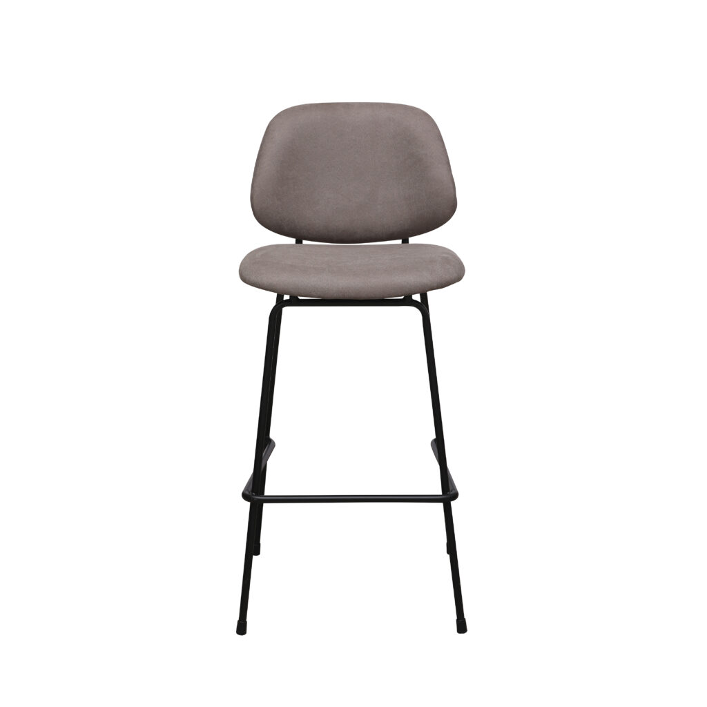 LABEL51 Barkruk Bello - Taupe - Micro Suede - Hoog