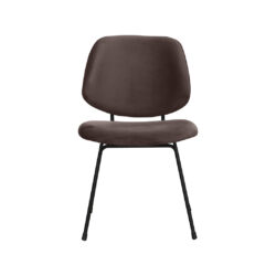 LABEL51 Eetkamerstoel Bello - Taupe - Fluweel - Zwart Metalen Frame