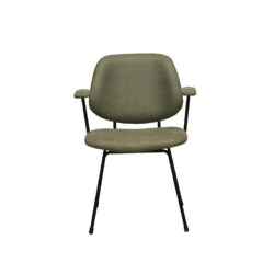 LABEL51 Eetkamerstoel Rivano - Moss - Micro Suede - Zwart Metalen Frame