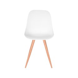 LABEL51 Eetkamerstoel Rimini - Wit - PP - Naturel Houtlook Frame