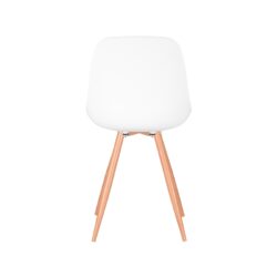 LABEL51 Eetkamerstoel Rimini - Wit - PP - Naturel Houtlook Frame