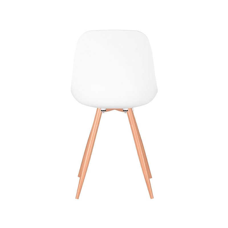 LABEL51 Eetkamerstoel Rimini - Wit - PP - Naturel Houtlook Frame