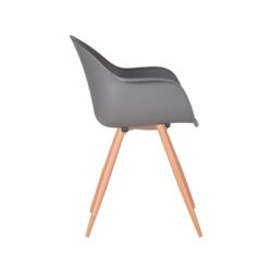 LABEL51 Eetkamerstoel Parma - Antraciet - PP - Naturel Houtlook Frame