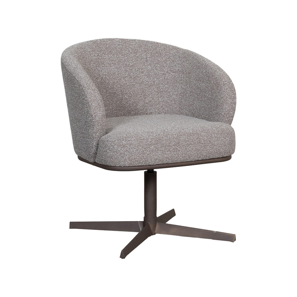 LABEL51 Eetkamerstoel Cannes - Mushroom - Royal Boucle - Brons Metalen Frame