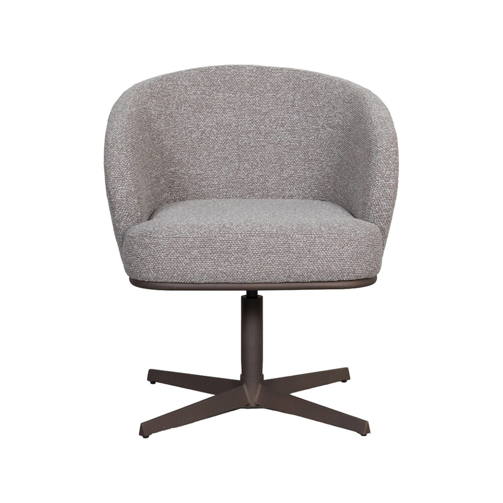 LABEL51 Eetkamerstoel Cannes - Mushroom - Royal Boucle - Brons Metalen Frame