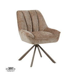 LABEL51 Eetkamerstoel Reims - Taupe - Haga - Brons Metalen Frame