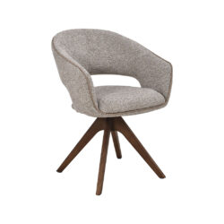 LABEL51 Eetkamerstoel Osuma - Beige - Prestige - Walnoot Houten Frame