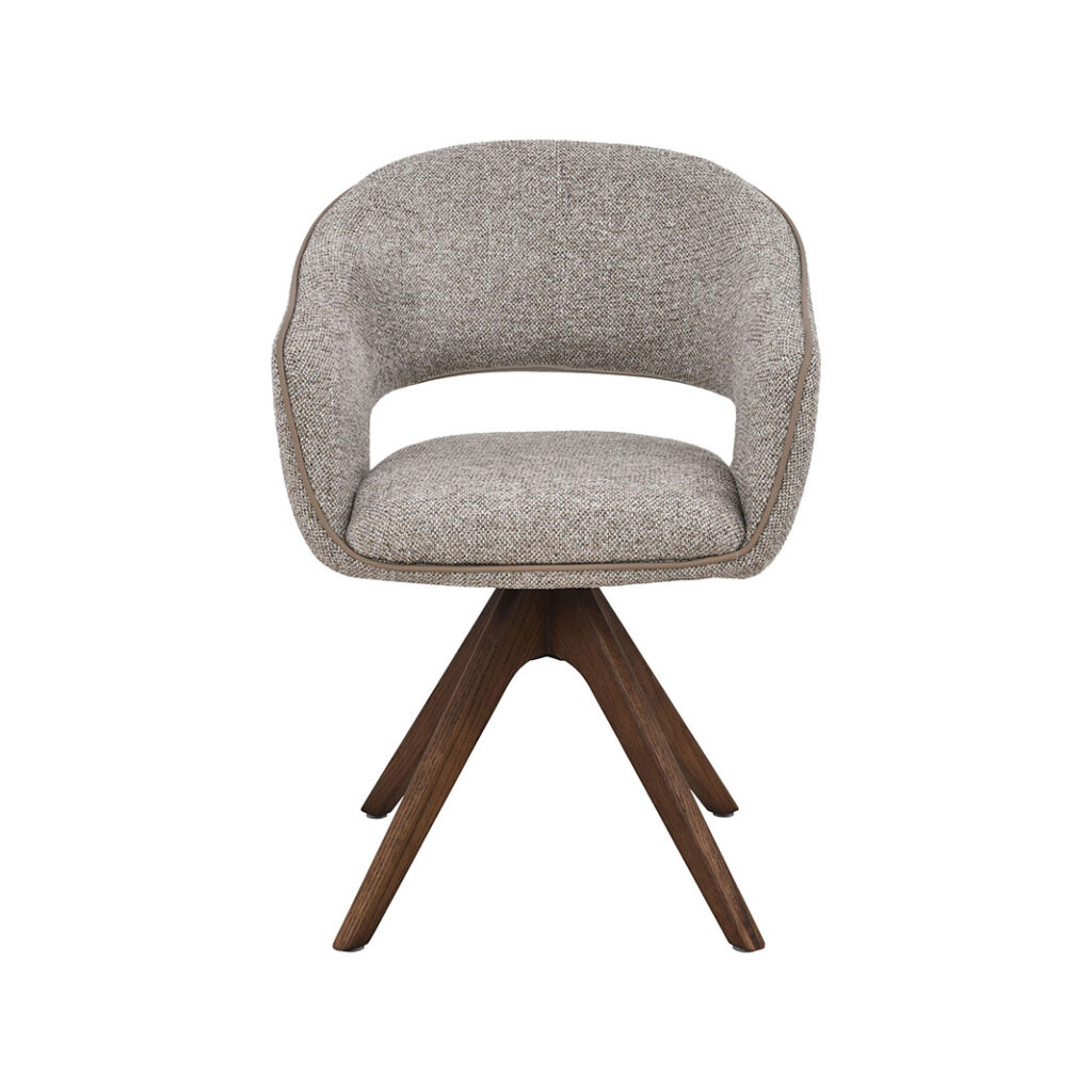 LABEL51 Eetkamerstoel Osuma - Beige - Prestige - Walnoot Houten Frame