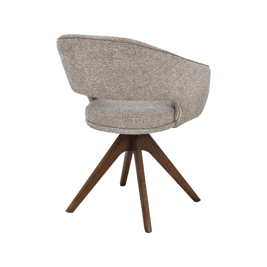 LABEL51 Eetkamerstoel Osuma - Beige - Prestige - Walnoot Houten Frame