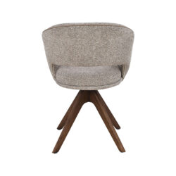 LABEL51 Eetkamerstoel Osuma - Beige - Prestige - Walnoot Houten Frame