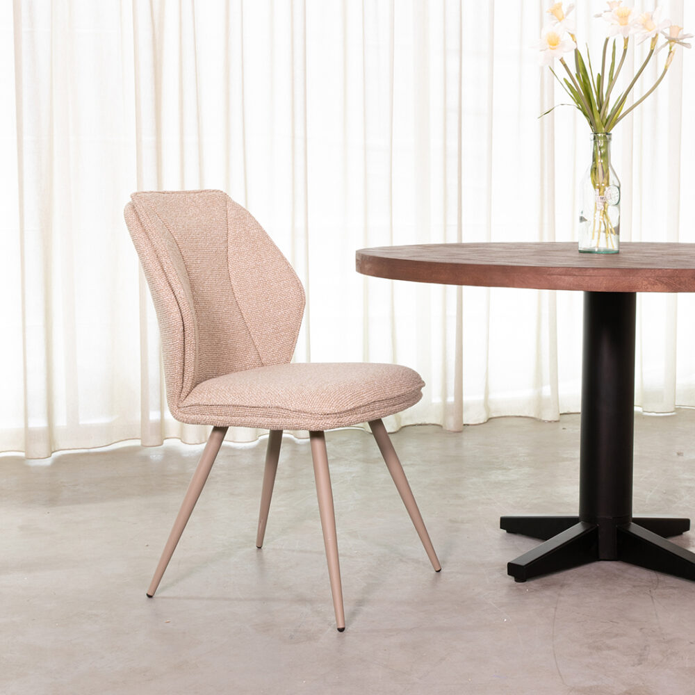 pro_107705_img_8942274 LABEL51 Eetkamerstoel Silvain - Naturel - Royal Boucle - Taupe Metalen Frame