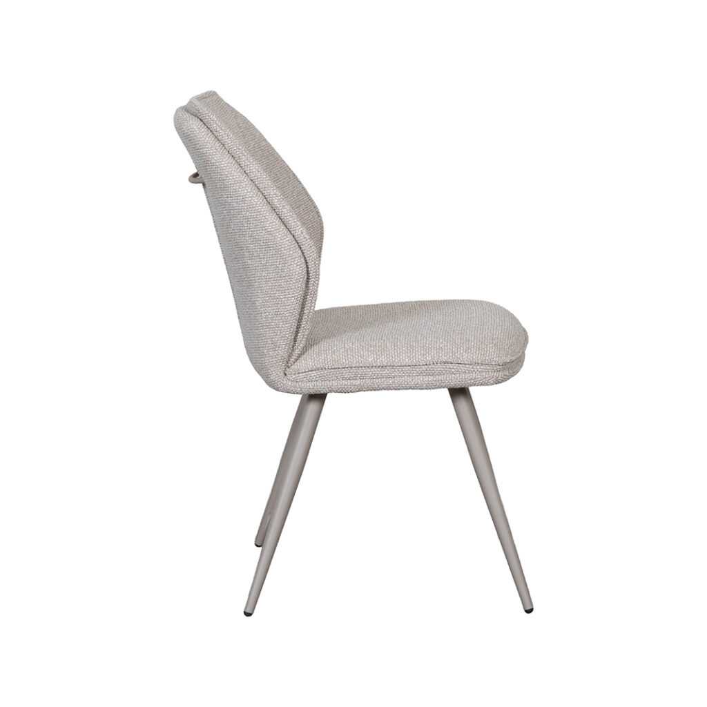 LABEL51 Eetkamerstoel Silvain - Naturel - Royal Boucle - Taupe Metalen Frame