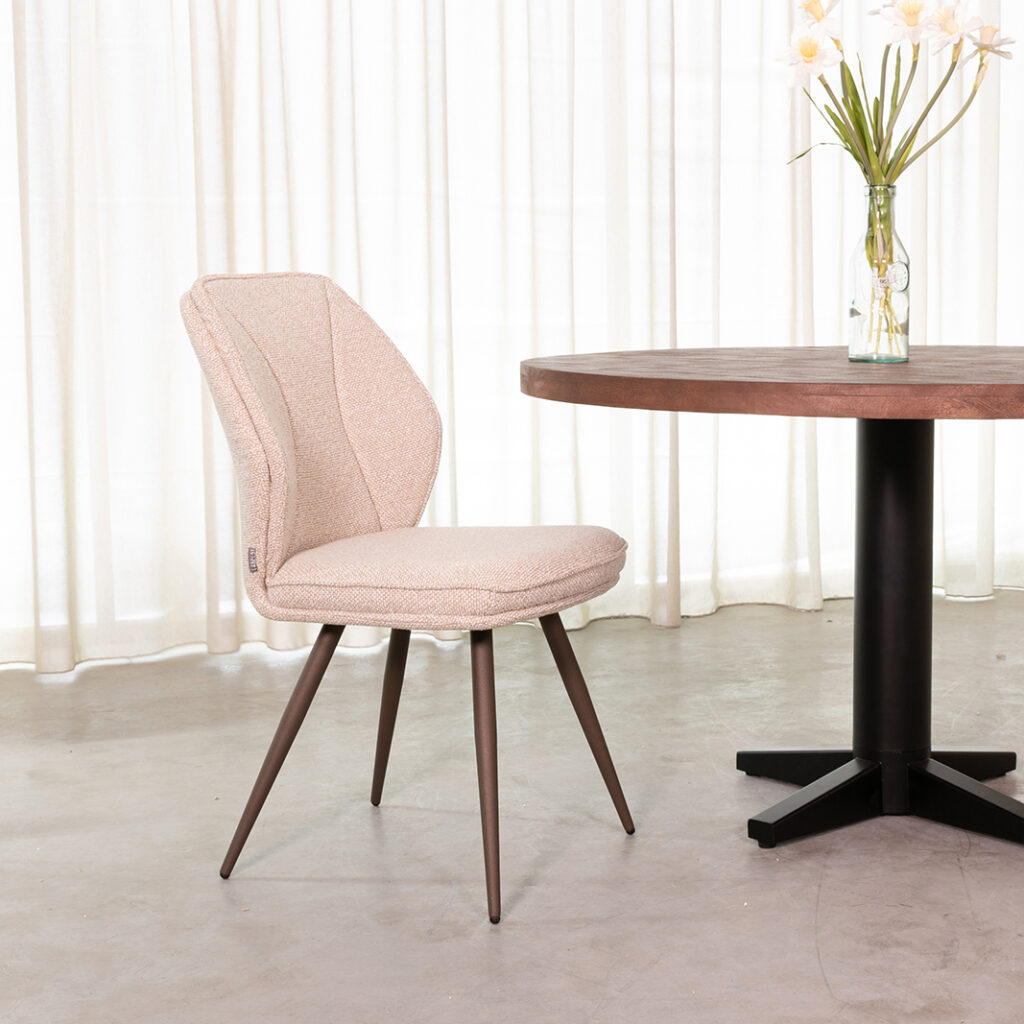 pro_107706_img_8942269 LABEL51 Eetkamerstoel Silvain - Naturel - Royal Boucle - Brons Metalen Frame