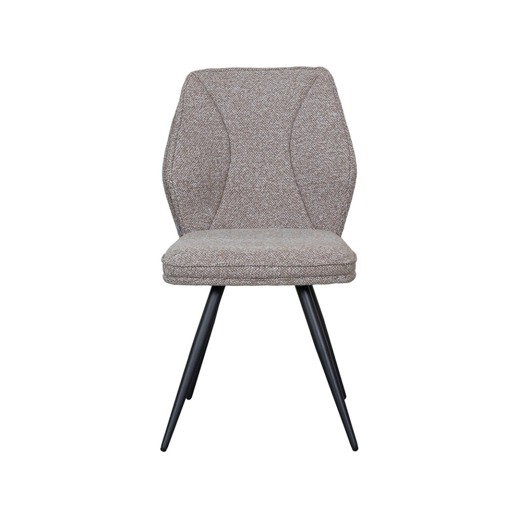 LABEL51 Eetkamerstoel Silvain - Mushroom - Royal Boucle - Zwart Metalen Frame