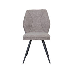 LABEL51 Eetkamerstoel Silvain - Mushroom - Royal Boucle - Zwart Metalen Frame