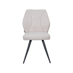 LABEL51 Eetkamerstoel Silvain - Naturel - Royal Boucle - Zwart Metalen Frame