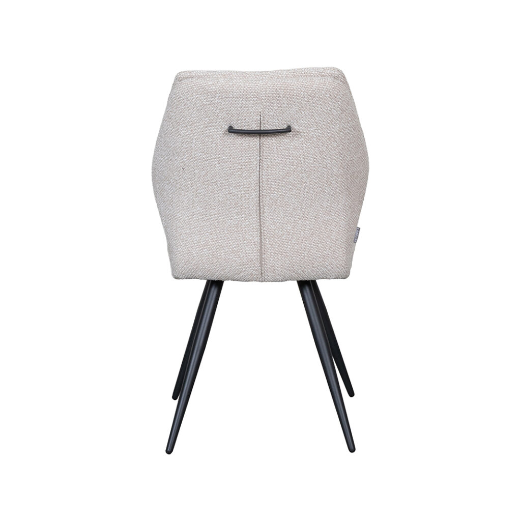 LABEL51 Eetkamerstoel Silvain - Naturel - Royal Boucle - Zwart Metalen Frame