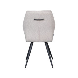 LABEL51 Eetkamerstoel Silvain - Naturel - Royal Boucle - Zwart Metalen Frame