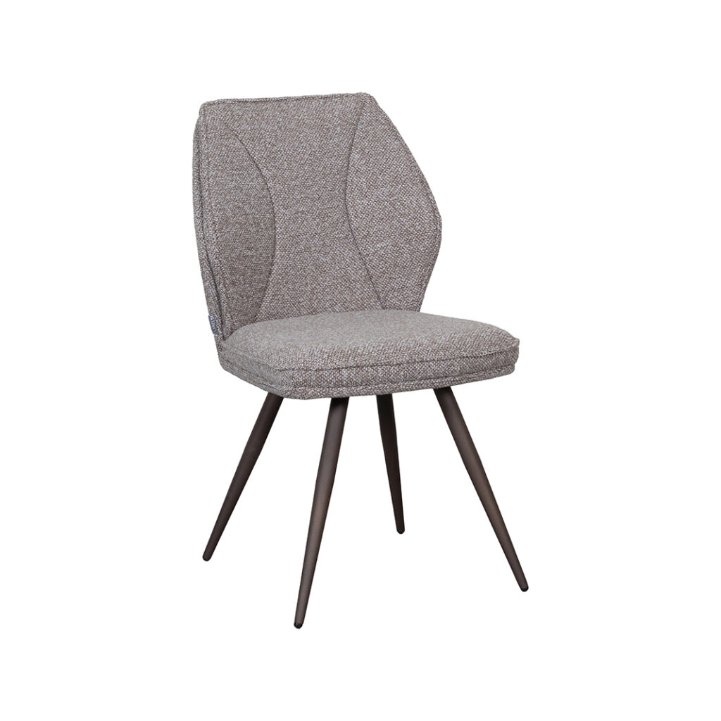 LABEL51 Eetkamerstoel Silvain - Mushroom - Royal Boucle - Brons Metalen Frame