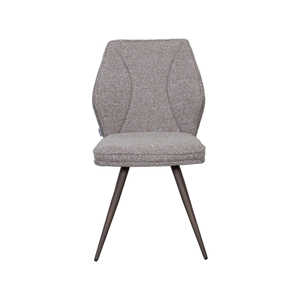 LABEL51 Eetkamerstoel Silvain - Mushroom - Royal Boucle - Brons Metalen Frame