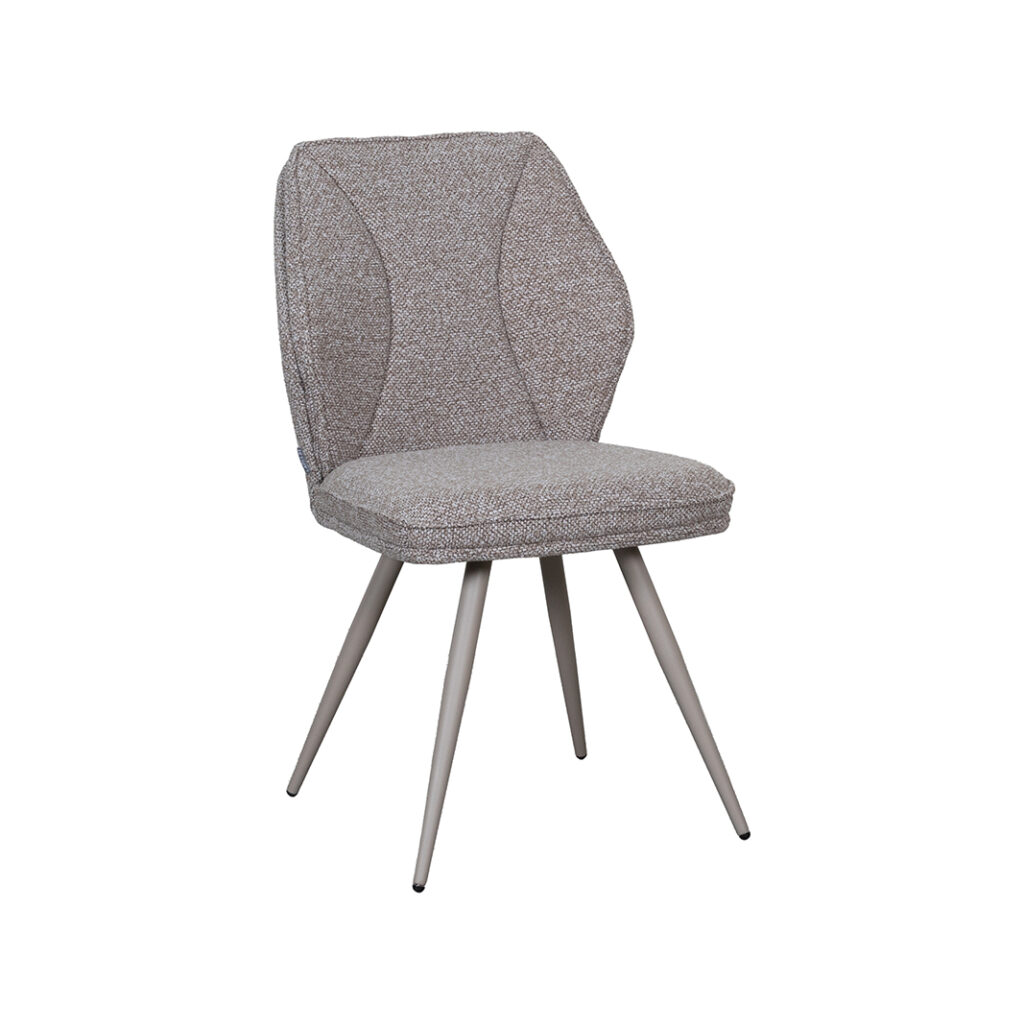 LABEL51 Eetkamerstoel Silvain - Mushroom - Royal Boucle - Taupe Metalen Frame