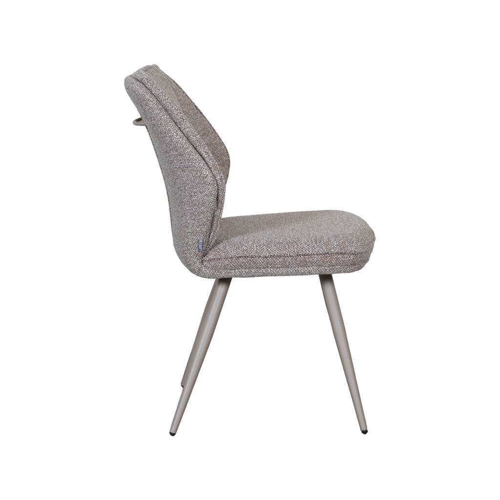 LABEL51 Eetkamerstoel Silvain - Mushroom - Royal Boucle - Taupe Metalen Frame