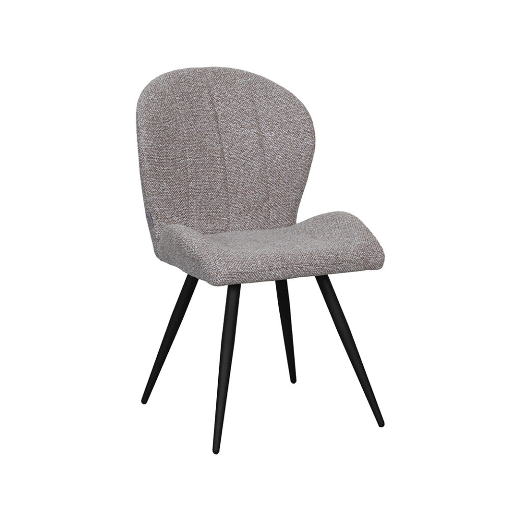 pro_107721_img_8942294 LABEL51 Eetkamerstoel Sil - Mushroom - Royal Boucle - Zwart Metalen Frame