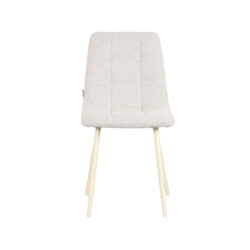 LABEL51 Eetkamerstoel Nino - Champagne - Boucle - Wit Metalen Frame