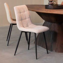 pro_81062_img_8881708 LABEL51 Eetkamerstoel Juul - Champagne - Boucle - Zwart Metalen Frame