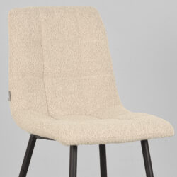 LABEL51 Eetkamerstoel Juul - Zand - Boucle - Zwart Metalen Frame