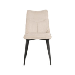 LABEL51 Eetkamerstoel Riv - Naturel - Cato - Zwart Metalen Frame