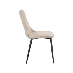 LABEL51 Eetkamerstoel Riv - Naturel - Cato - Zwart Metalen Frame