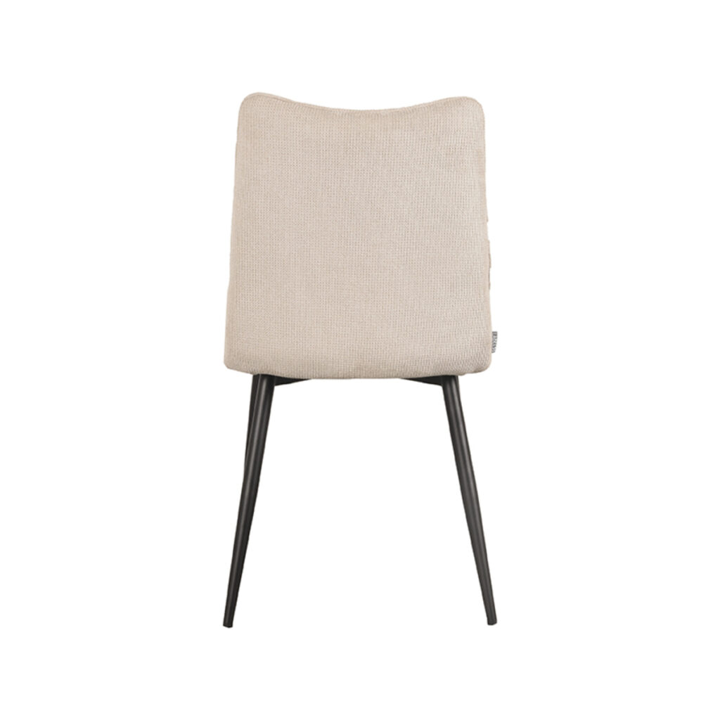 LABEL51 Eetkamerstoel Riv - Naturel - Cato - Zwart Metalen Frame