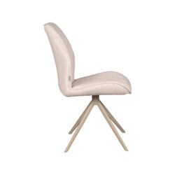 LABEL51 Eetkamerstoel Comfy - Naturel - Boucle - Taupe Metalen Frame