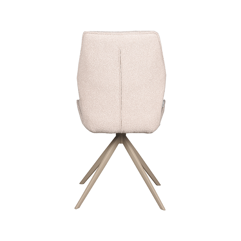 LABEL51 Eetkamerstoel Comfy - Naturel - Boucle - Taupe Metalen Frame