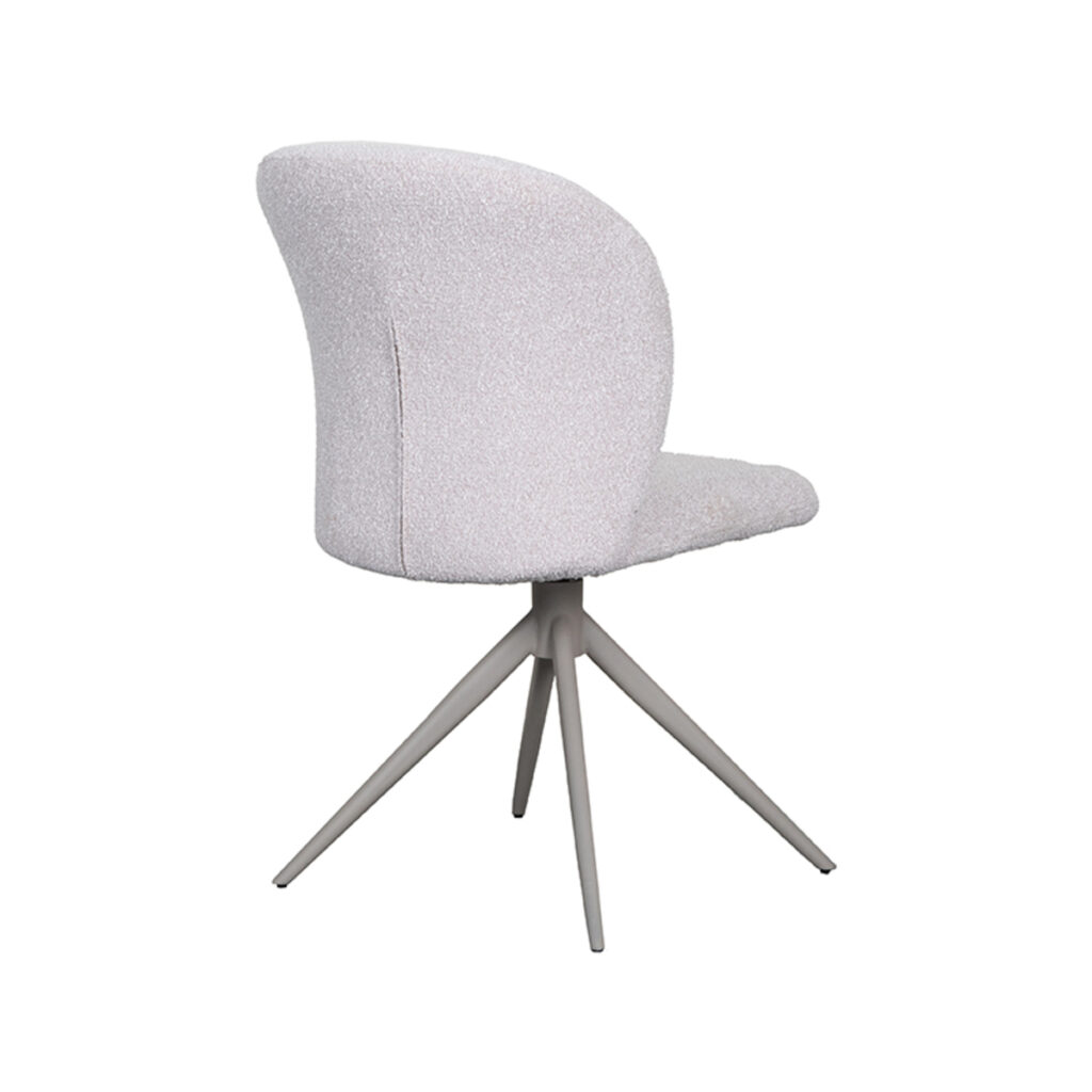 LABEL51 Eetkamerstoel Kimo - Naturel - Boucle - Taupe Metalen Frame