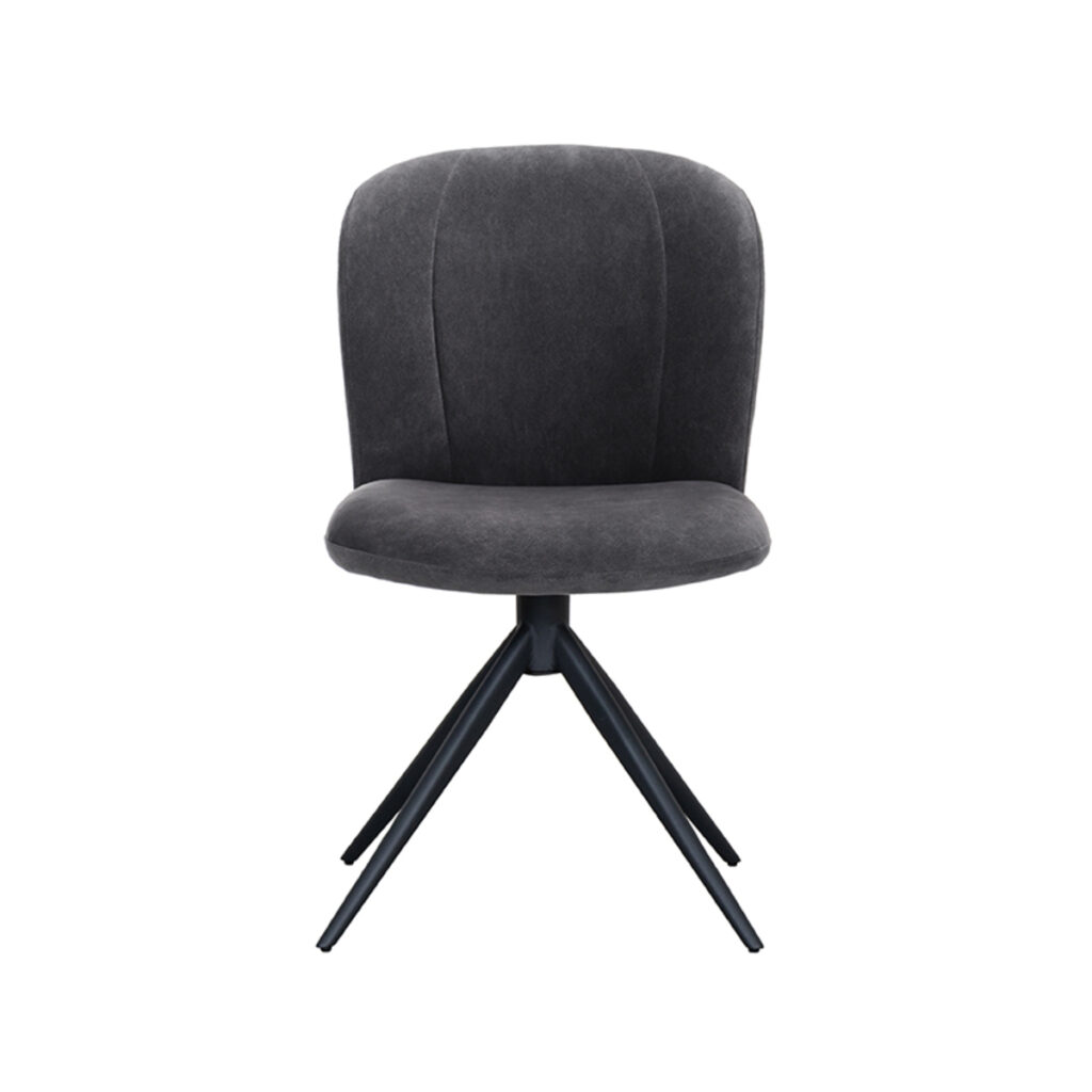 LABEL51 Eetkamerstoel Kimo - Antraciet - Cosmo - Zwart Metalen Frame