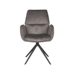 LABEL51 Eetkamerstoel Mellow - Antraciet - Cosmo - Zwart Metalen Frame