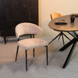 LABEL51 Eetkamerstoel Bliss - Clay - Elite - Zwart Metalen Frame