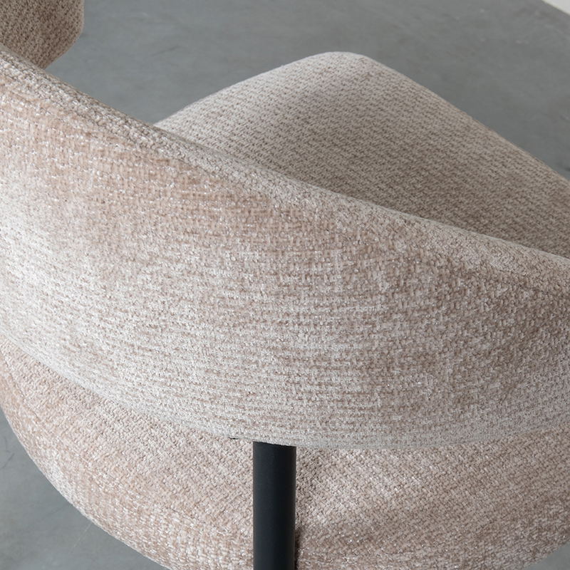 LABEL51 Eetkamerstoel Bliss - Clay - Elite - Zwart Metalen Frame