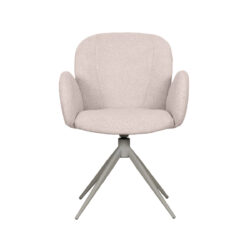 LABEL51 Eetkamerstoel Kimball - Naturel - Boucle - Taupe Metalen Frame