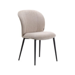 LABEL51 Eetkamerstoel Vino - Naturel - Elite - Zwart Metalen Frame