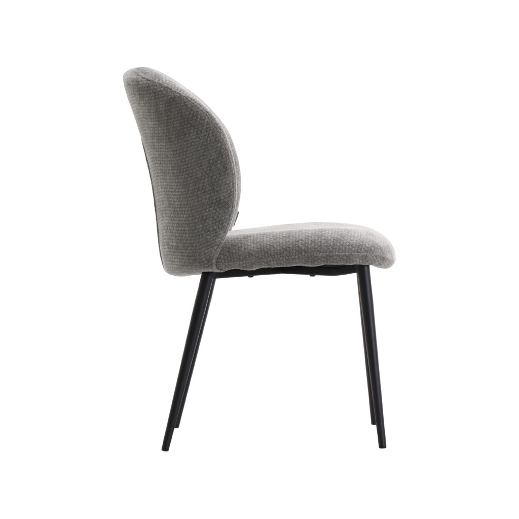 LABEL51 Eetkamerstoel Vino - Stone - Elite - Zwart Metalen Frame