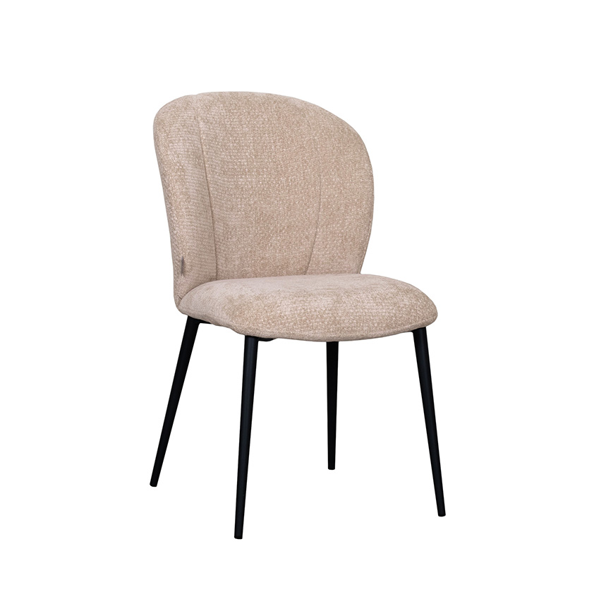 LABEL51 Eetkamerstoel Vino - Clay - Elite - Zwart Metalen Frame